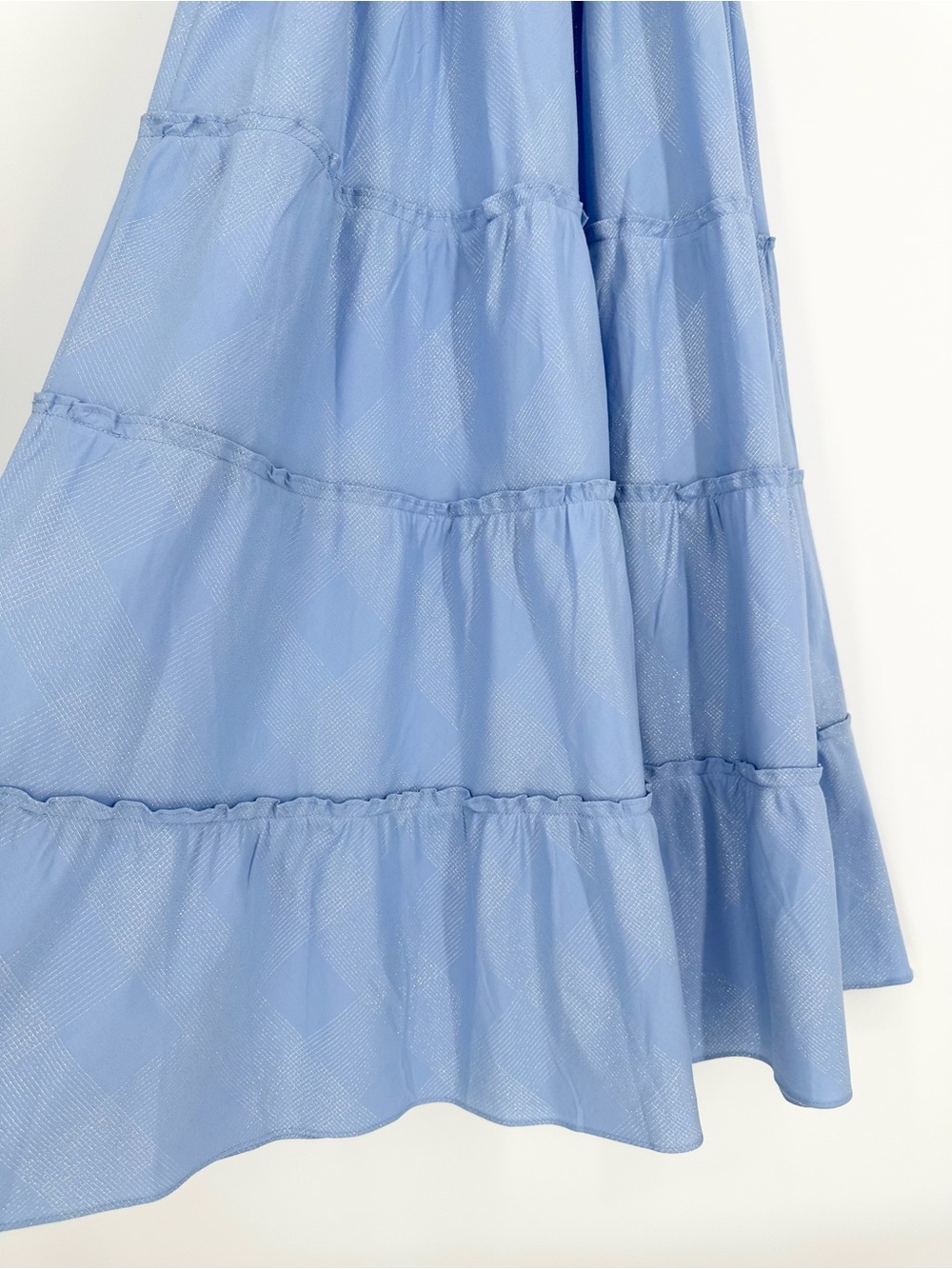 Hill House Ellie Nap Dress Light Blue Glitter Metallic Check - Picture 10 of 17